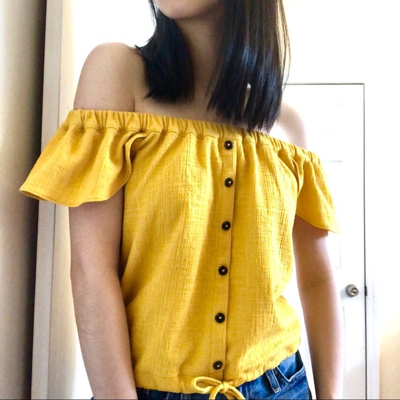 MADEWELL | off shoulder yellow top - Picture 4 of 4